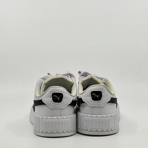 PUMA Carina Platform Sneakers White Black Women’s 6 400365-03 Used - Picture 7 of 10